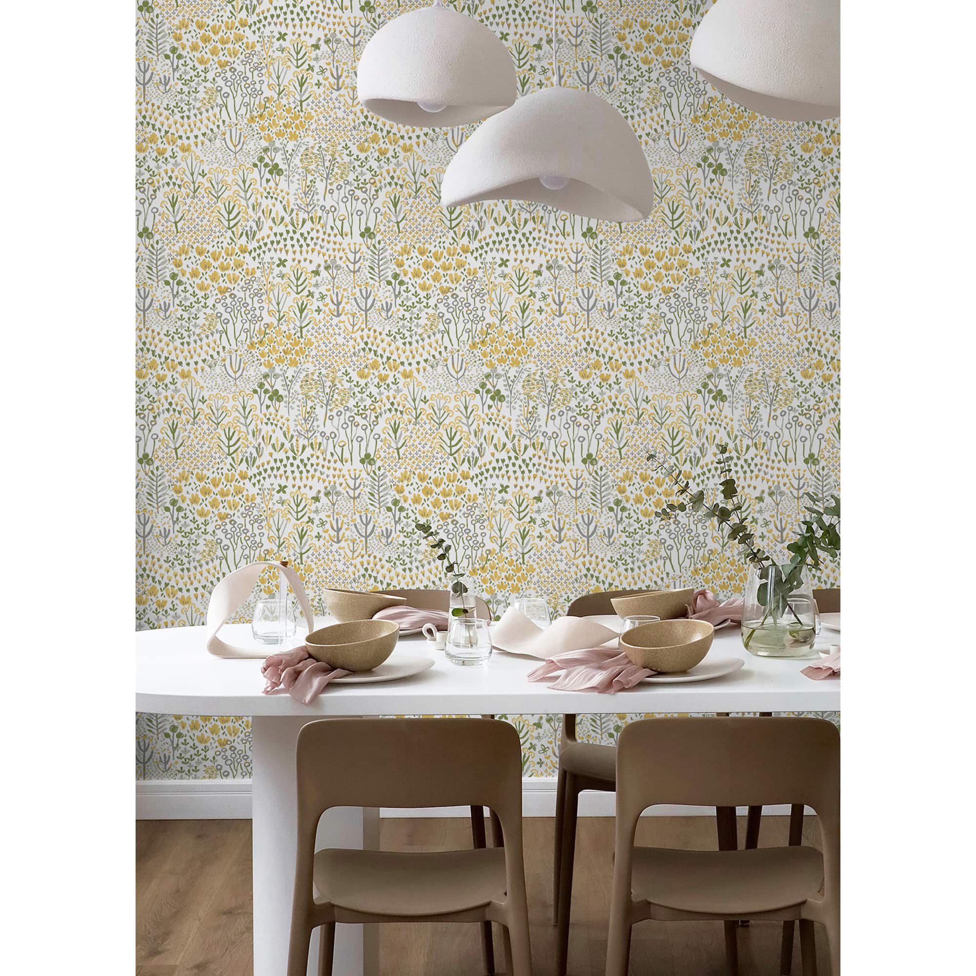 NuWallpaper Flower Parade Yellow Peel & Stick Wallpaper
